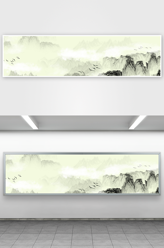 中式山水风景画装饰画-众图网