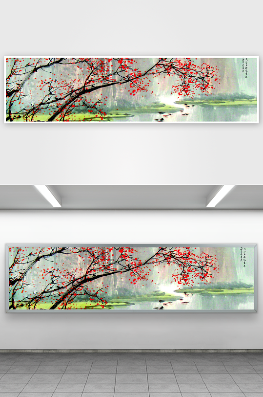 中式山水风景画装饰画-众图网