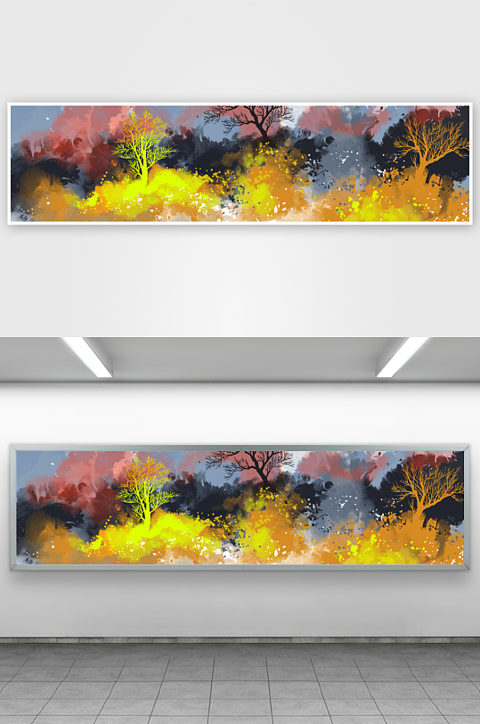 中式山水风景画装饰画-众图网