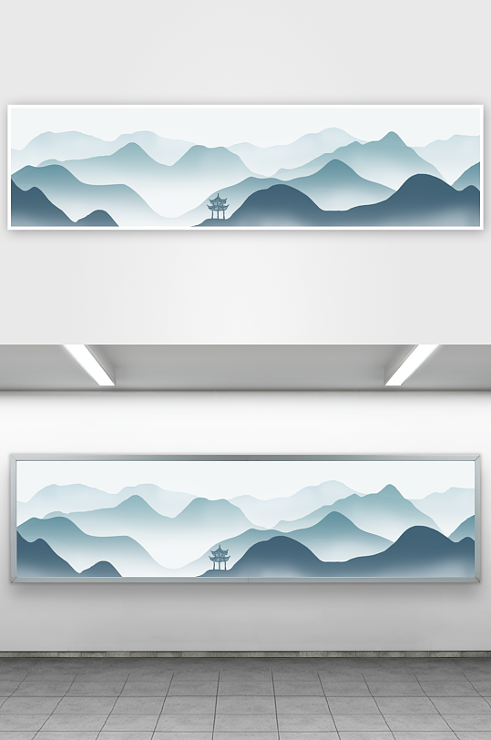 中式山水风景画装饰画-众图网