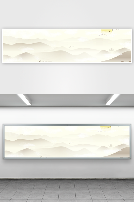 中式山水风景画装饰画-众图网