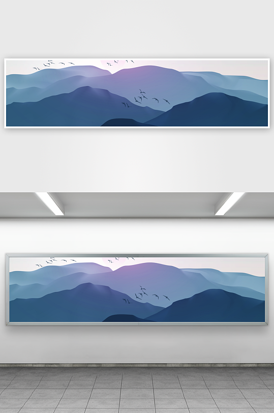 中式山水风景画装饰画-众图网