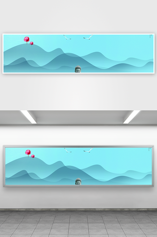 中式山水风景画装饰画-众图网