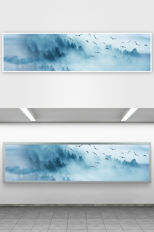 中式山水风景画装饰画-众图网