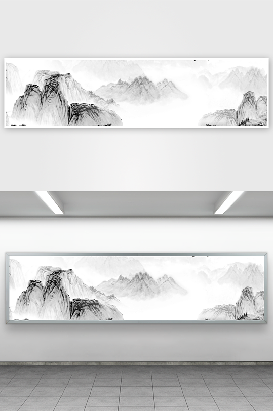 中式山水风景画装饰画-众图网