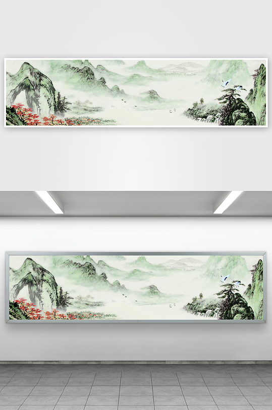 国风山水风景画装饰画挂画-众图网