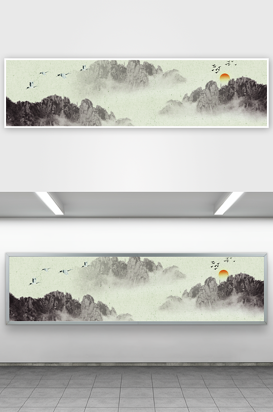 国风山水风景画装饰画挂画-众图网