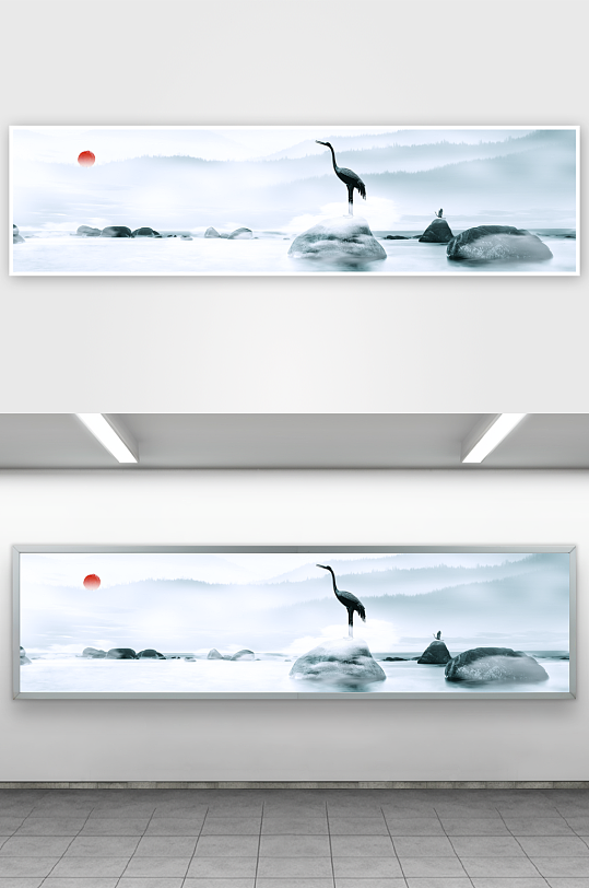 国风山水风景画装饰画挂画-众图网