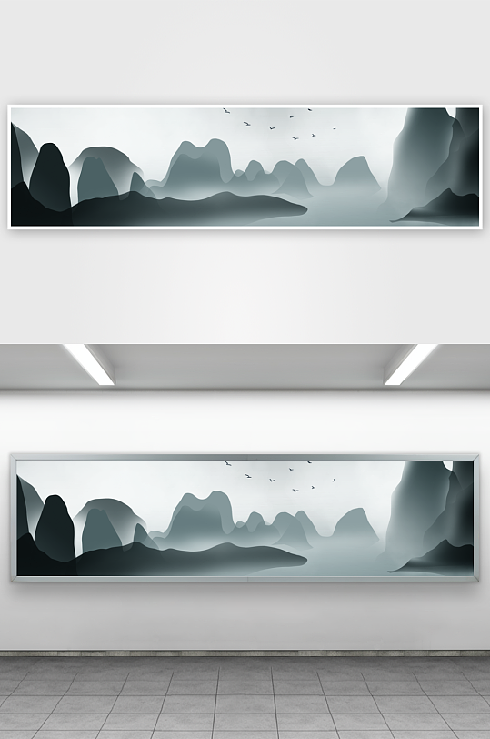 国风山水风景画装饰画挂画-众图网