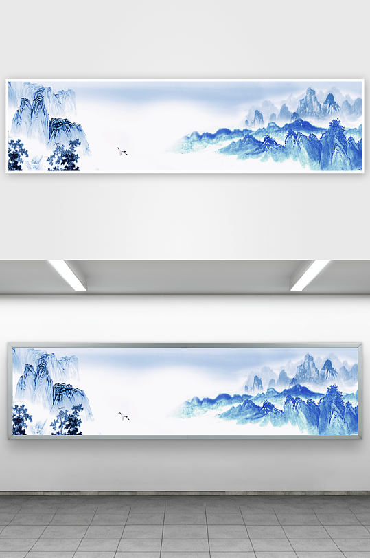 国风山水风景画装饰画挂画-众图网