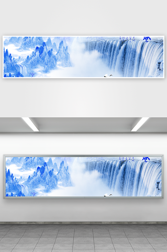 国风山水风景画装饰画挂画-众图网