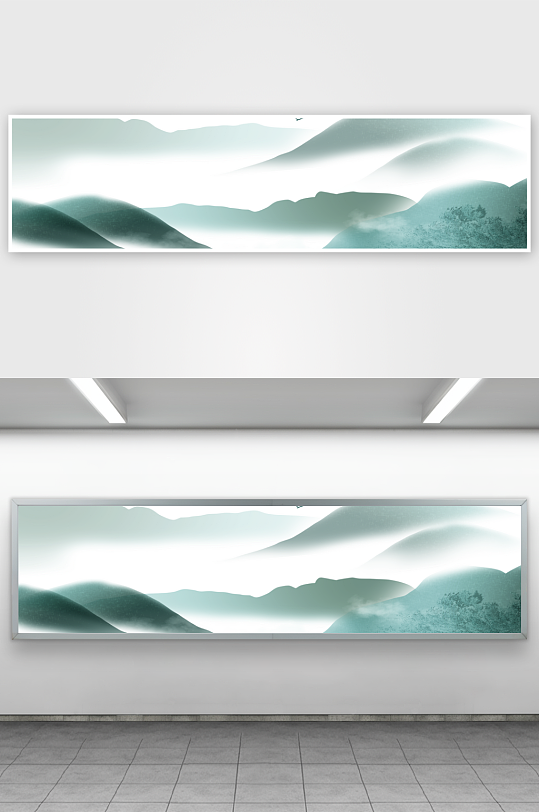 国风山水风景画装饰画挂画-众图网