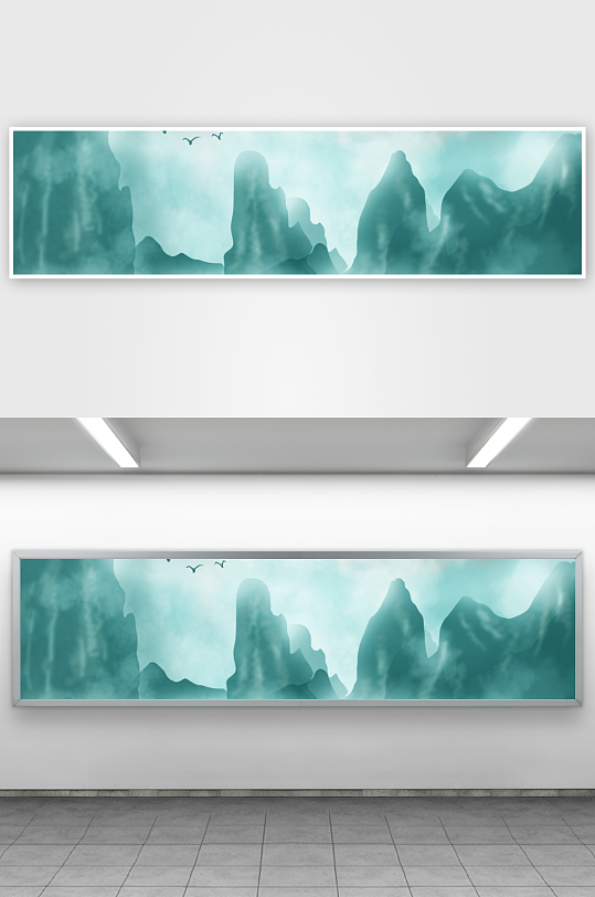 国风山水风景画装饰画挂画-众图网