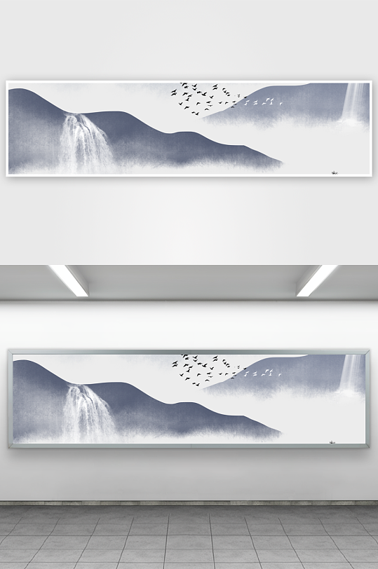 国风山水风景画装饰画挂画-众图网