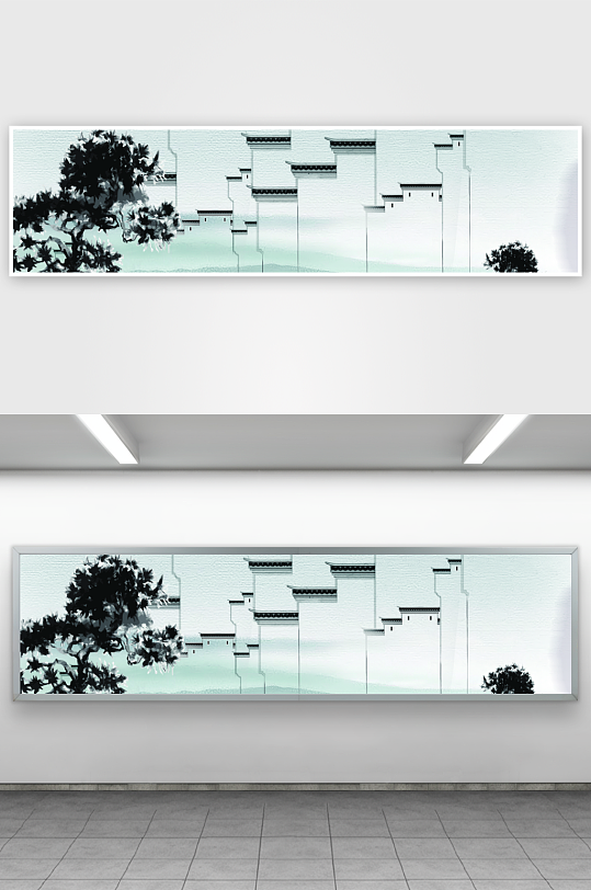 国风山水风景画装饰画挂画-众图网