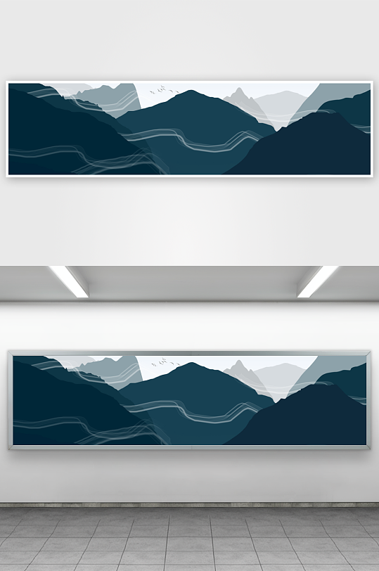 国风山水风景画装饰画挂画-众图网