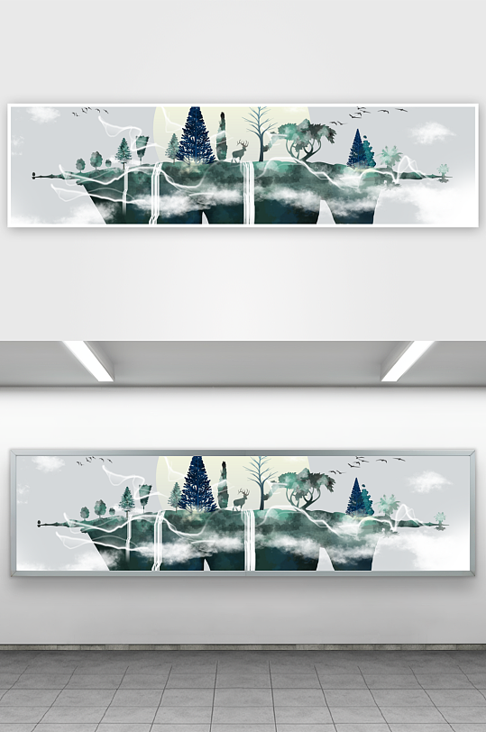 山水风景画装饰画-众图网