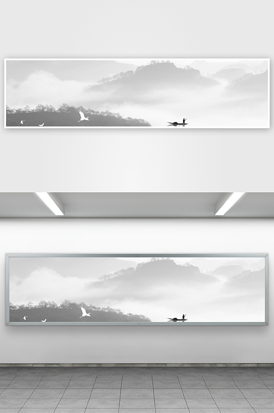 水墨山水风景画装饰画-众图网