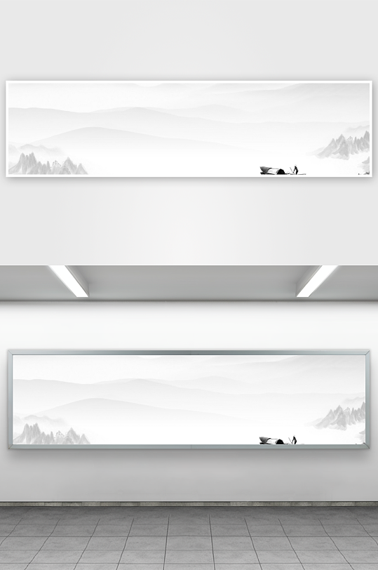 水墨山水风景画装饰画-众图网