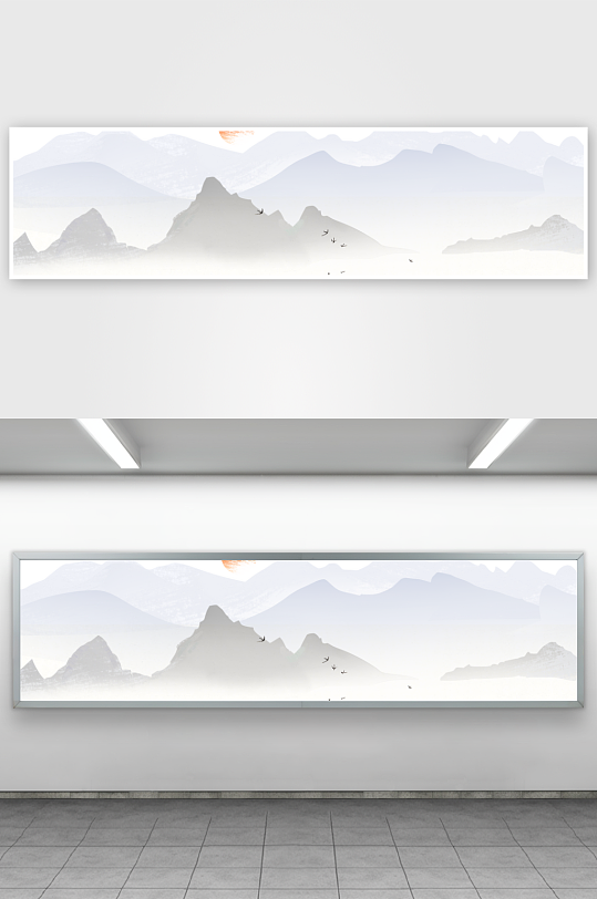 水墨山水风景画装饰画-众图网