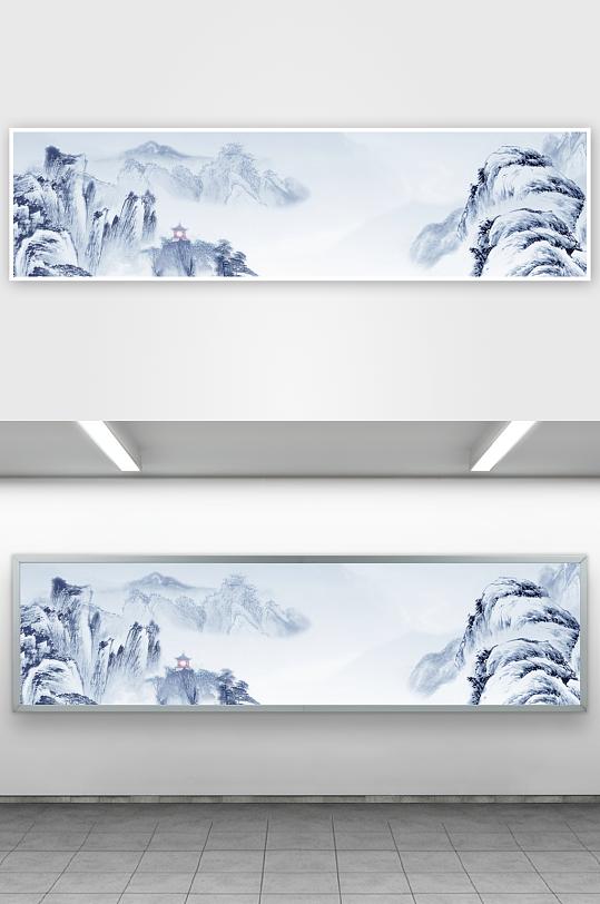 水墨山水风景画装饰画-众图网