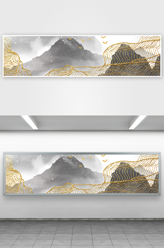 水墨山水风景画装饰画-众图网