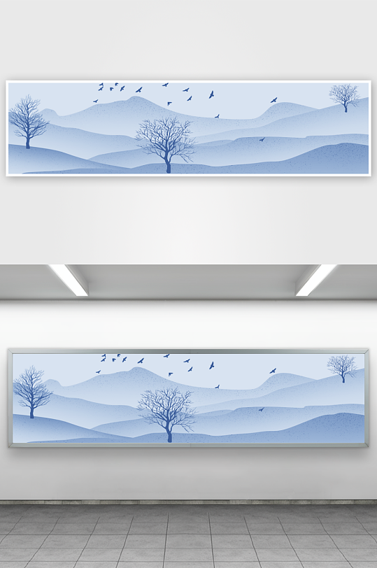 水墨山水风景画装饰画-众图网