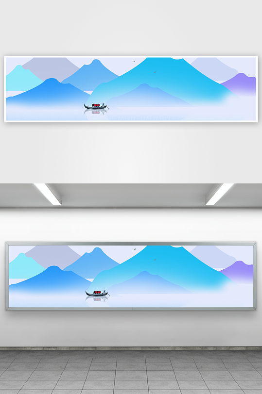 水墨山水风景画装饰画-众图网