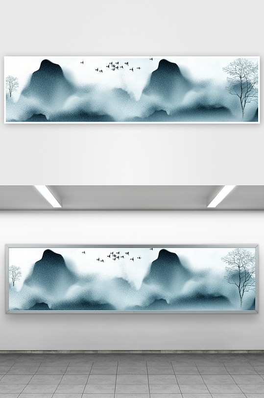 水墨山水风景画装饰画-众图网