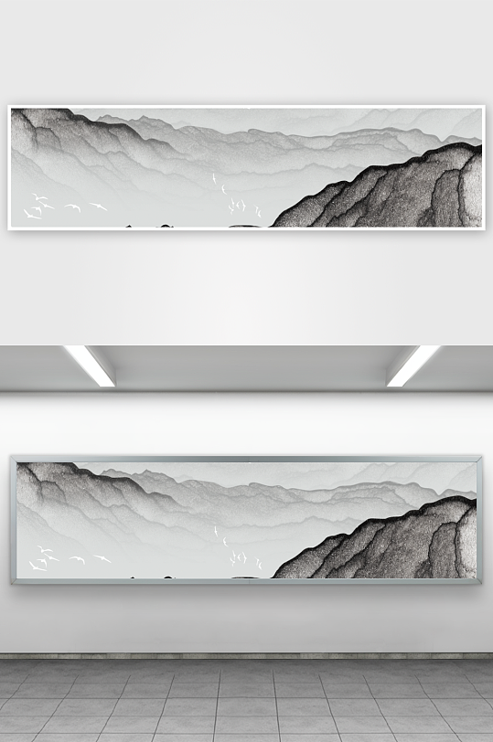 水墨山水风景画装饰画-众图网