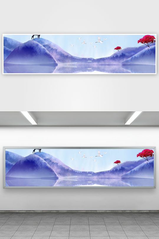 水墨山水风景画装饰画-众图网