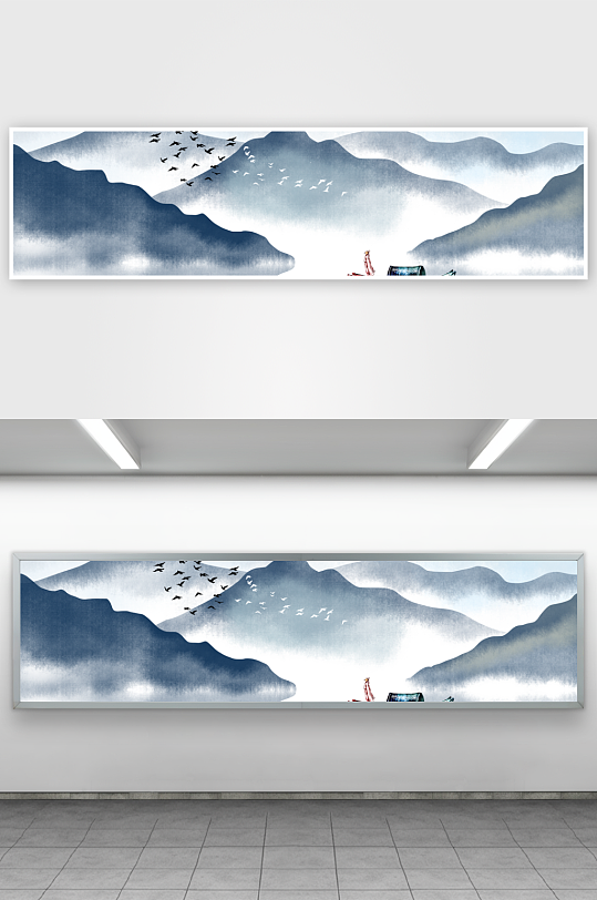 水墨山水风景画装饰画-众图网