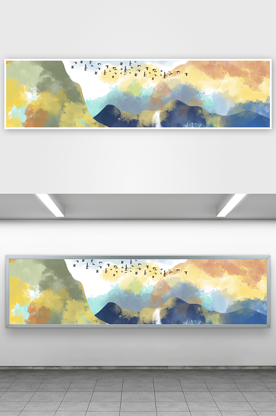 水墨山水风景画装饰画-众图网