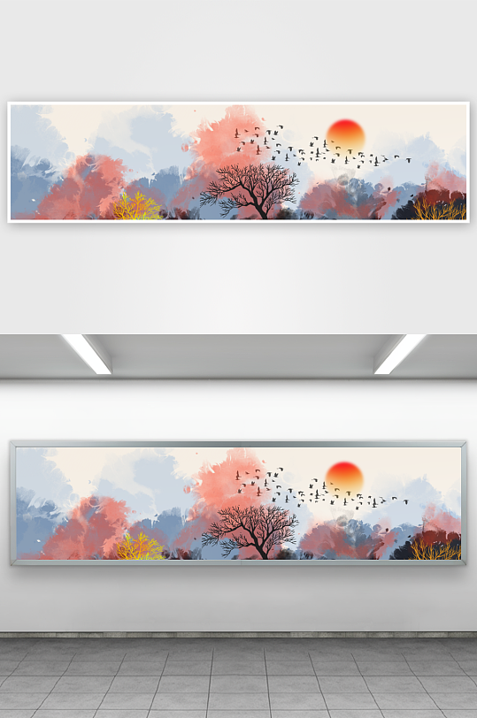 山水风景画装饰画挂画-众图网