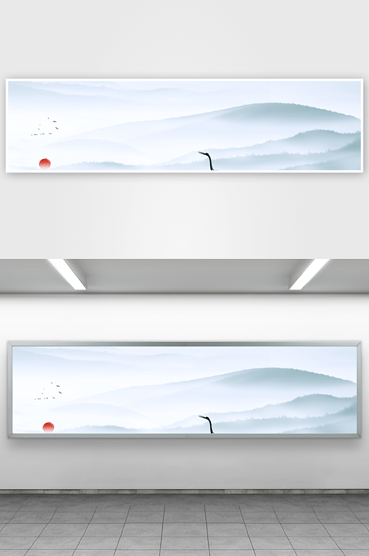 中国风山水风景画装饰画-众图网