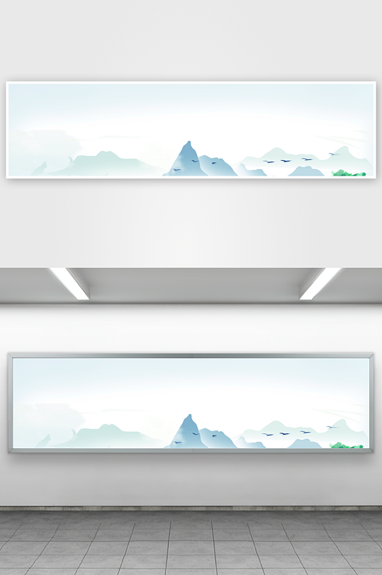 中国风山水风景画装饰画-众图网