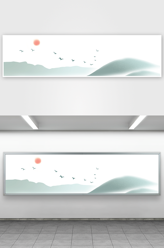 中国风山水风景画装饰画-众图网