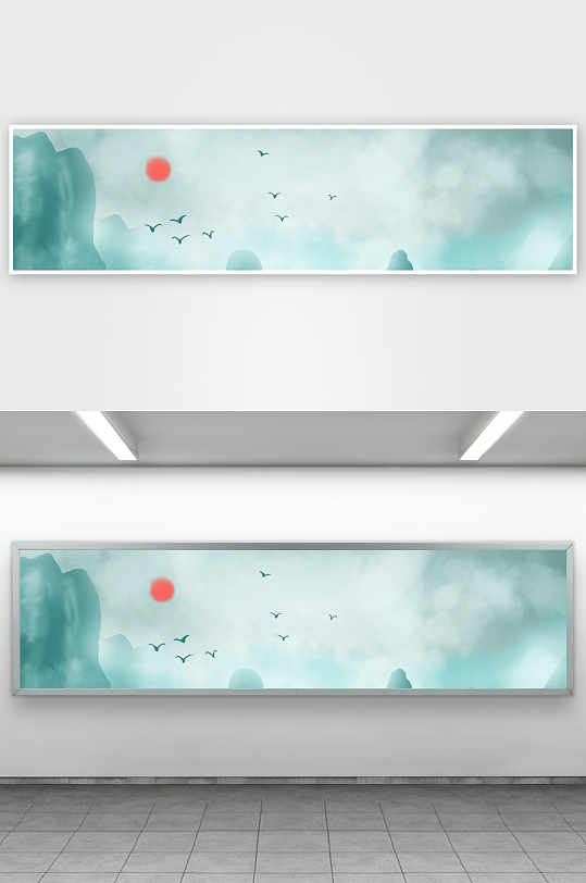 中国风山水风景画装饰画-众图网