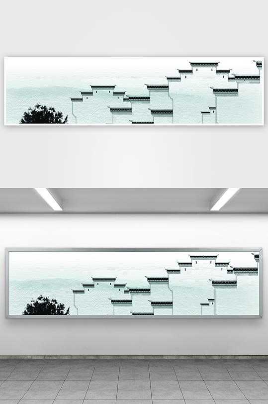 中国风山水风景画装饰画-众图网