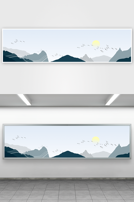 中国风山水画装饰画挂画-众图网