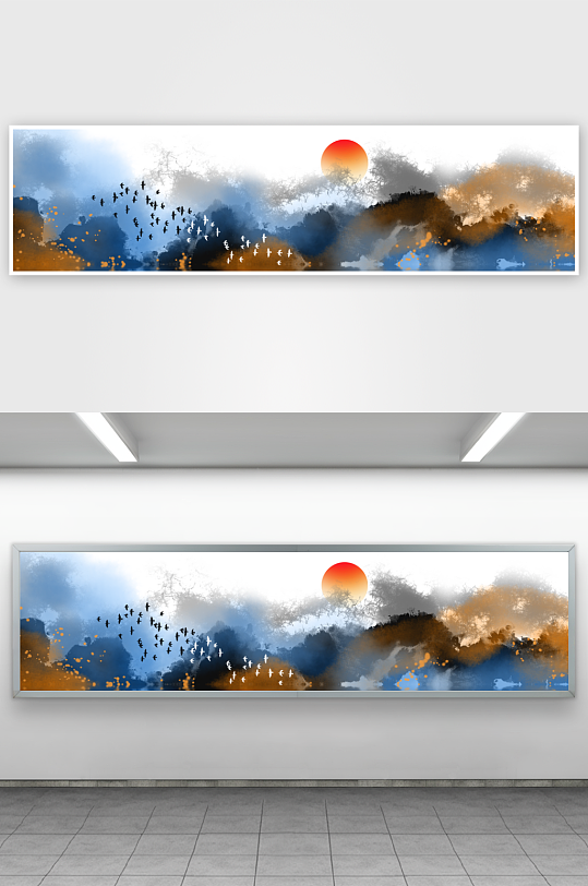 中国风山水画装饰画挂画-众图网