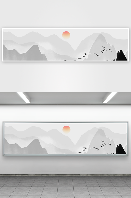 中国风山水画装饰画挂画-众图网