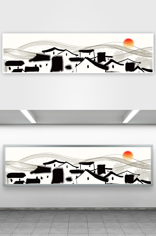 中国风山水画装饰画挂画-众图网