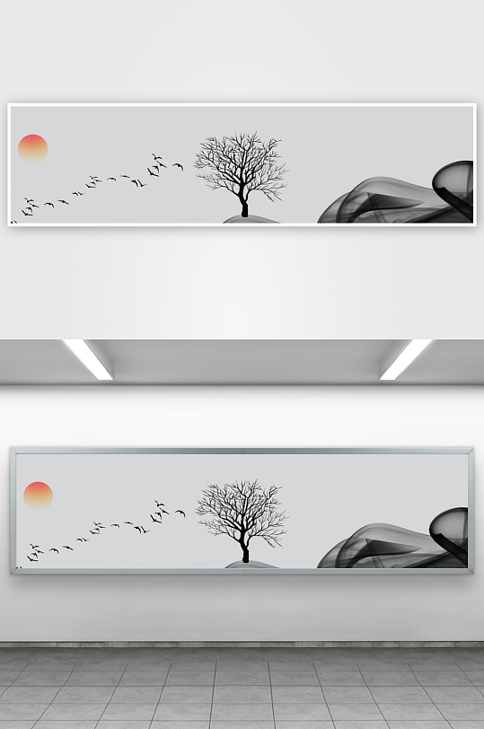 中国风山水画装饰画挂画-众图网