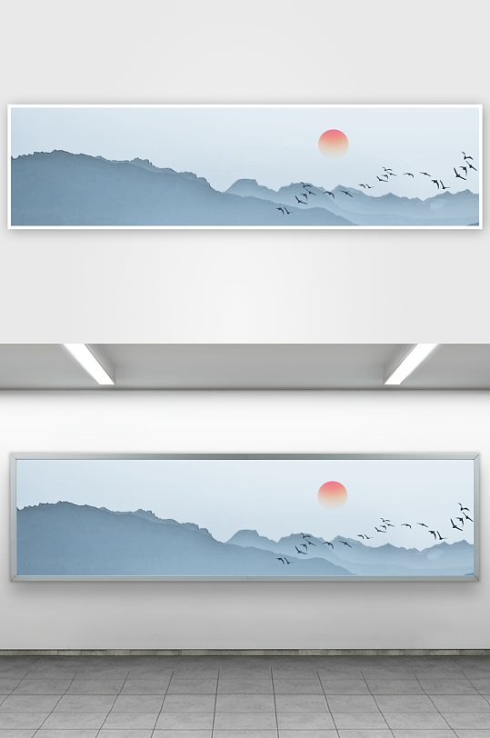 中国风山水画装饰画挂画-众图网