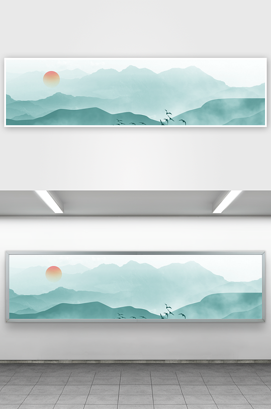 中国风山水画装饰画挂画-众图网