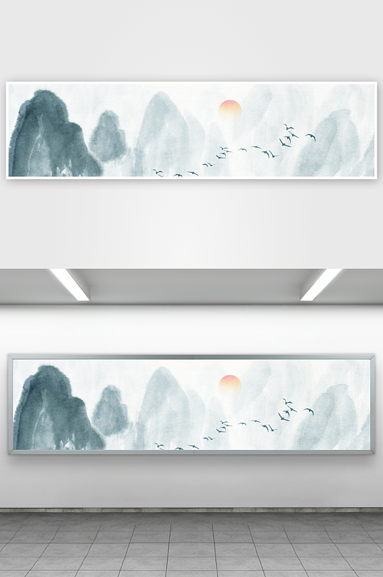 中国风山水画装饰画挂画-众图网