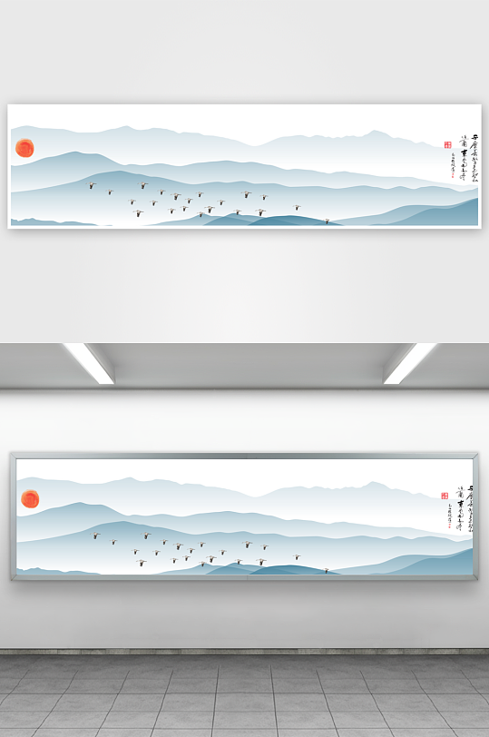 中国风山水画装饰画挂画-众图网