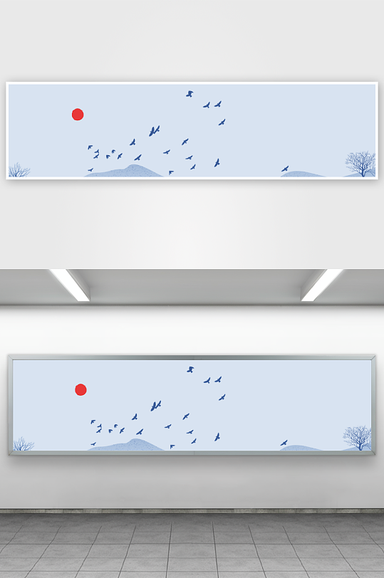 山水风景画中式挂画装饰画-众图网