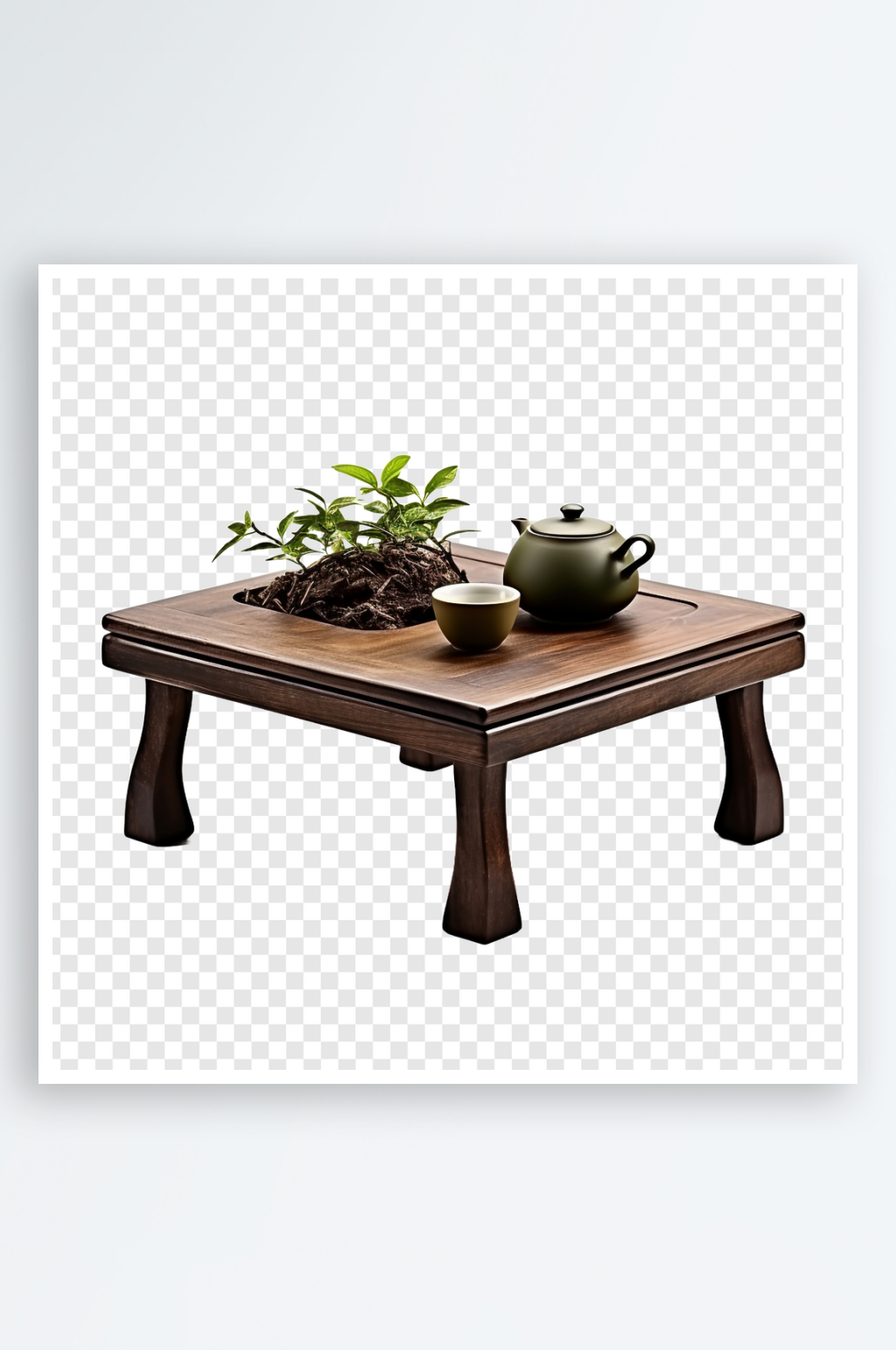 实木木质小餐桌茶几免抠PNG元素素材